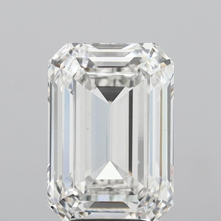 5.03 Carat Emerald Shaped, Ideal Cut, F Color, VVS2 Clarity, IGI Certified Lab Grown Diamond