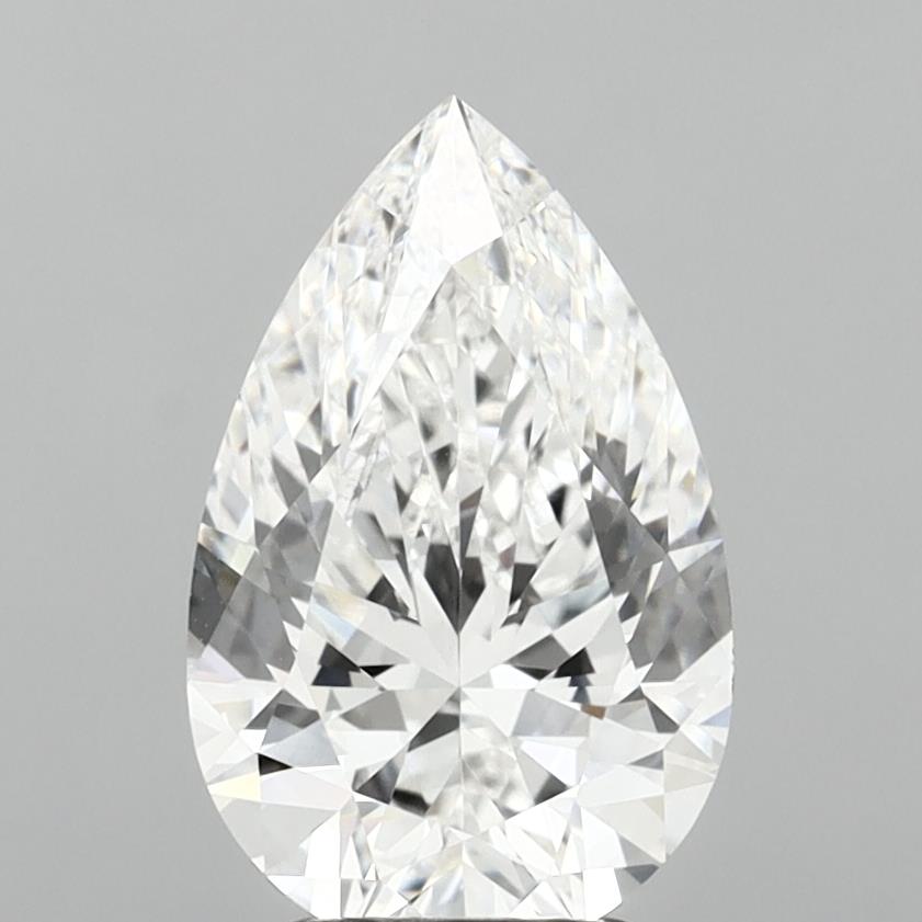 3.04 Carat Pear Shaped, Ideal Cut, F Color, VVS1 Clarity, IGI Certified Lab Grown Diamond