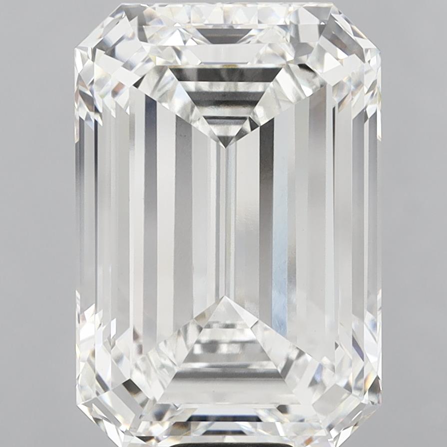 18.03 Carat Emerald Shaped, Ideal Cut, F Color, VVS2 Clarity, IGI Certified Lab Grown Diamond