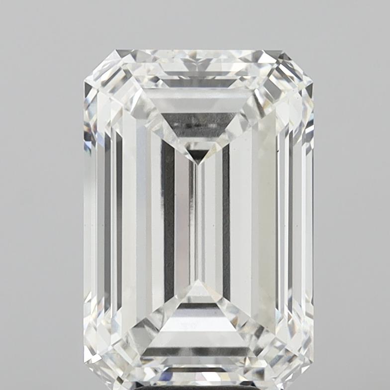 8.56 Carat Emerald Shaped, Ideal Cut, F Color, VVS2 Clarity, IGI Certified Lab Grown Diamond