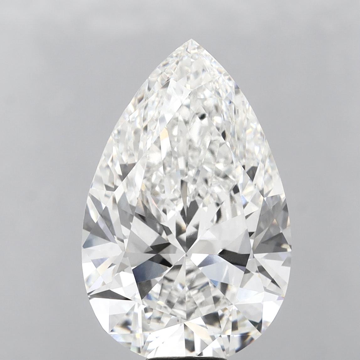 14.02 Carat Pear Shaped, Ideal Cut, F Color, VVS2 Clarity, IGI Certified Lab Grown Diamond