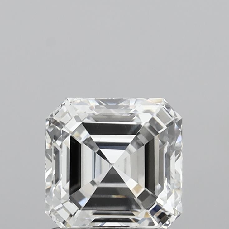 1.56 Carat Asscher Shaped, Ideal Cut, D Color, VS1 Clarity, IGI Certified Lab Grown Diamond
