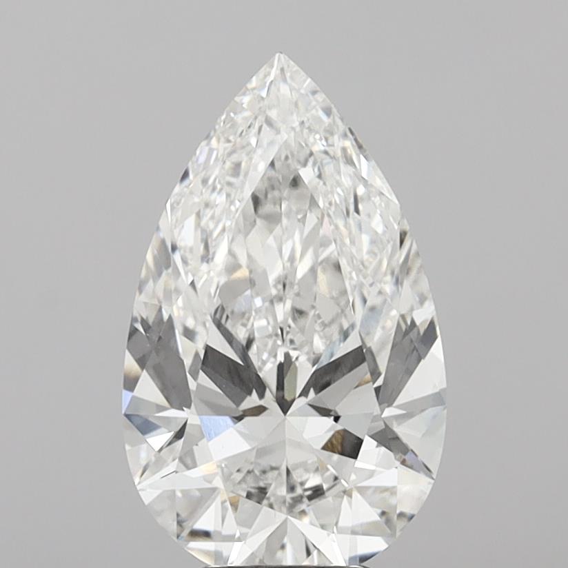5.09 Carat Pear Shaped, Ideal Cut, F Color, VVS2 Clarity, IGI Certified Lab Grown Diamond