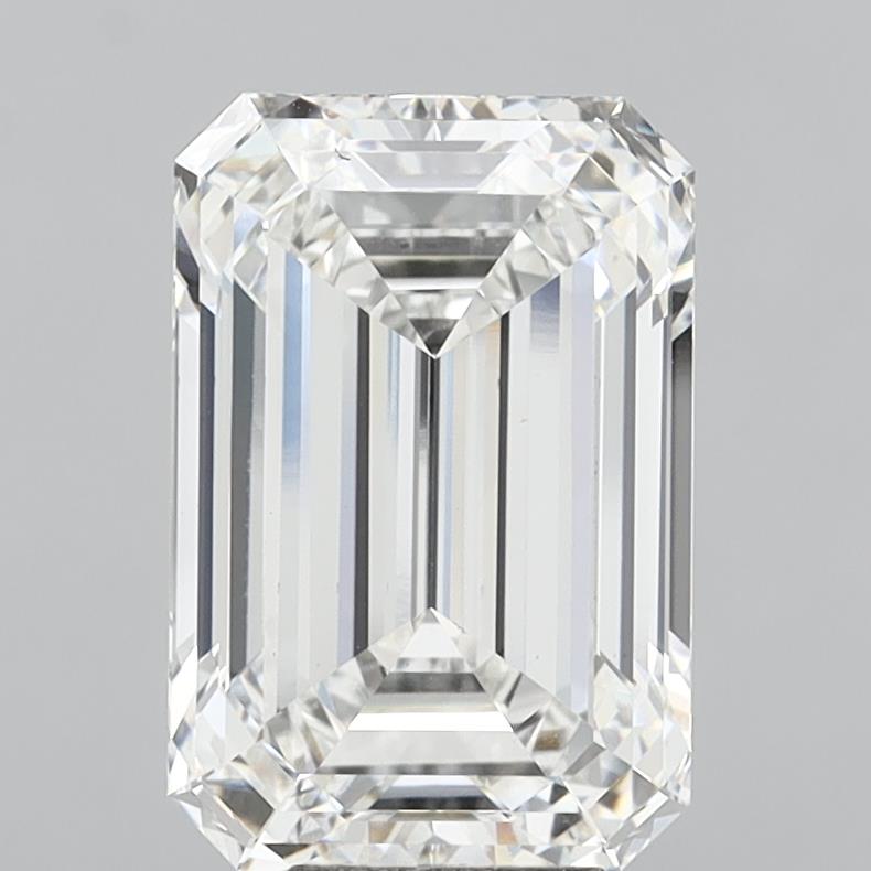9.09 Carat Emerald Shaped, Ideal Cut, E Color, VVS2 Clarity, IGI Certified Lab Grown Diamond