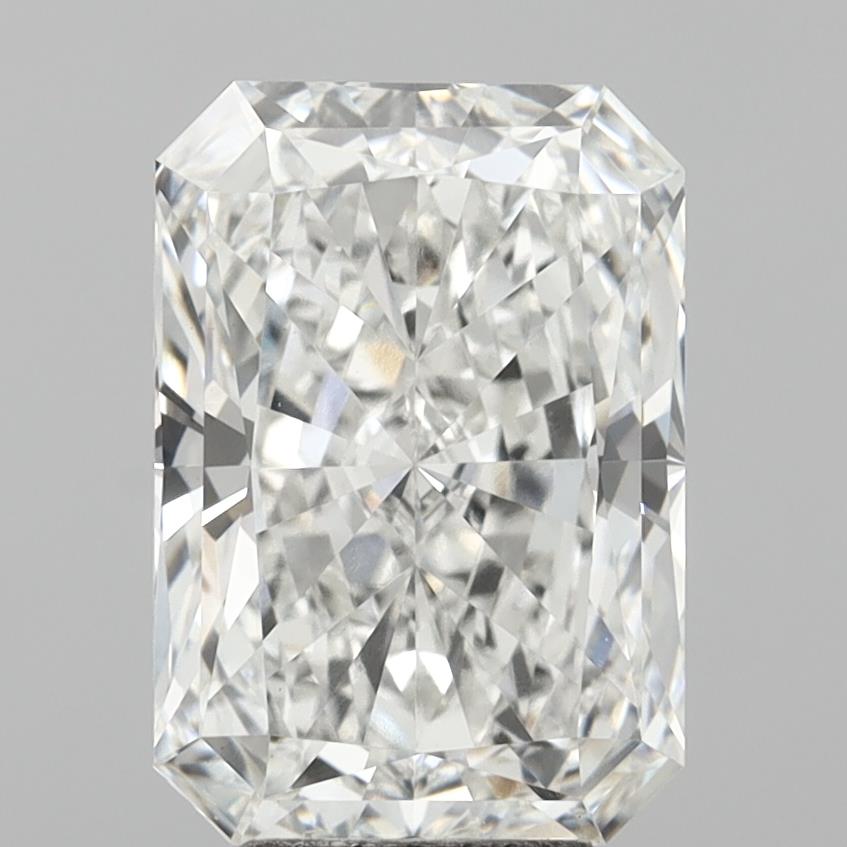 6.03 Carat Radiant Shaped, Ideal Cut, F Color, VVS2 Clarity, IGI Certified Lab Grown Diamond