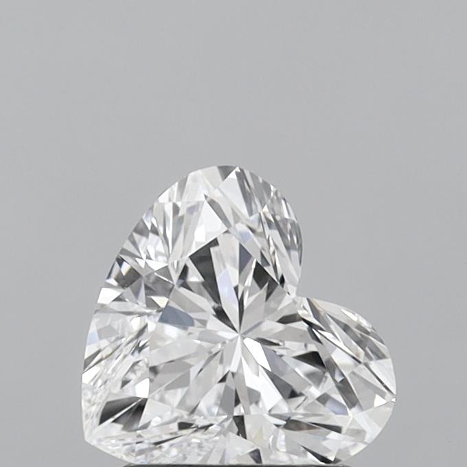 1.35 Carat Heart Shaped, Ideal Cut, D Color, VVS2 Clarity, IGI Certified Lab Grown Diamond