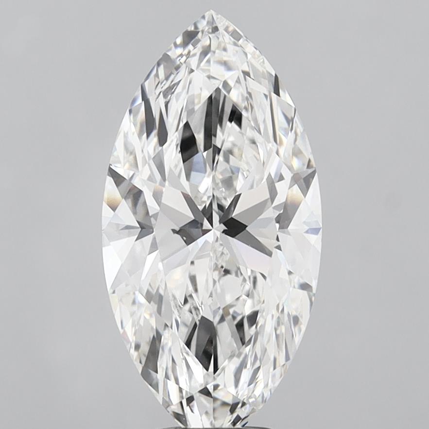 6.03 Carat Marquise Shaped, Ideal Cut, F Color, VVS2 Clarity, IGI Certified Lab Grown Diamond