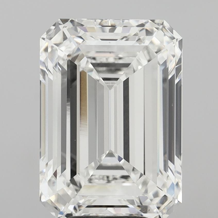 6.54 Carat Emerald Shaped, Ideal Cut, E Color, VVS2 Clarity, IGI Certified Lab Grown Diamond