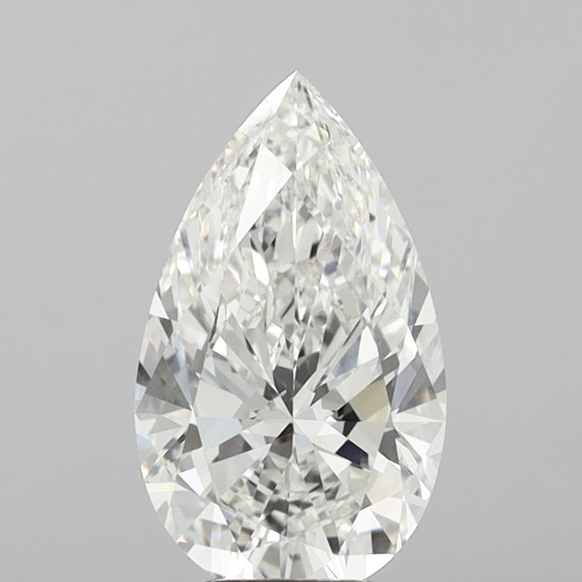 5.00 Carat Pear Shaped, Ideal Cut, G Color, VVS2 Clarity, IGI Certified Lab Grown Diamond