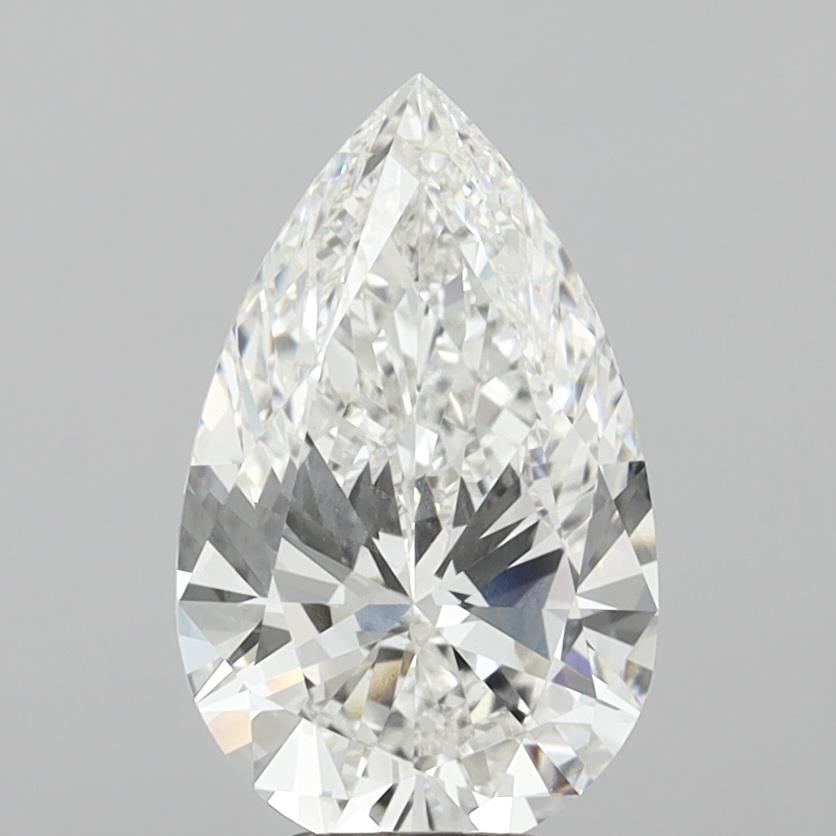 6.01 Carat Pear Shaped, Ideal Cut, F Color, VS1 Clarity, IGI Certified Lab Grown Diamond