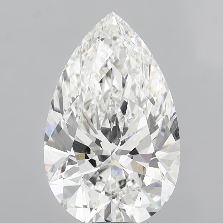 8.09 Carat Pear Shaped, Ideal Cut, F Color, VVS2 Clarity, IGI Certified Lab Grown Diamond
