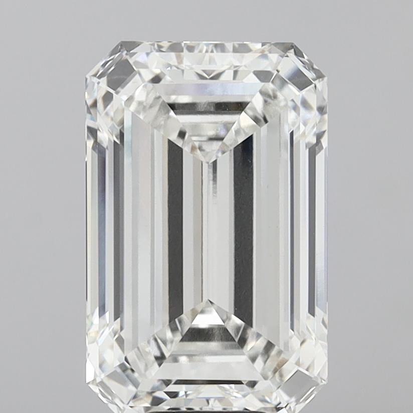 10.06 Carat Emerald Shaped, Ideal Cut, F Color, VVS2 Clarity, IGI Certified Lab Grown Diamond