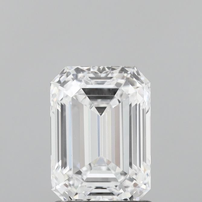 1.43 Carat Emerald Shaped, Ideal Cut, D Color, VVS1 Clarity, IGI Certified Lab Grown Diamond
