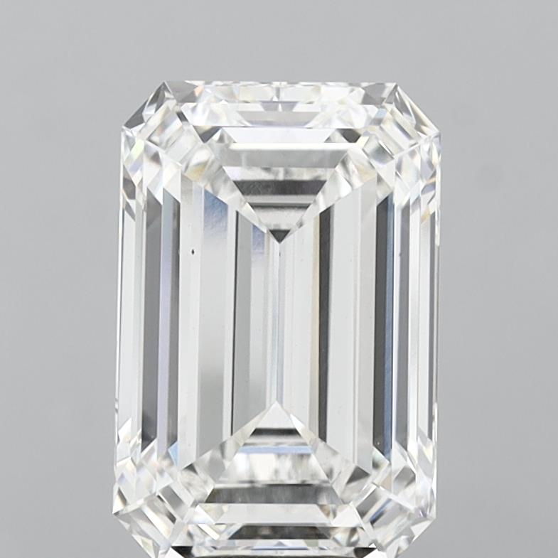 8.10 Carat Emerald Shaped, Ideal Cut, F Color, VS1 Clarity, IGI Certified Lab Grown Diamond