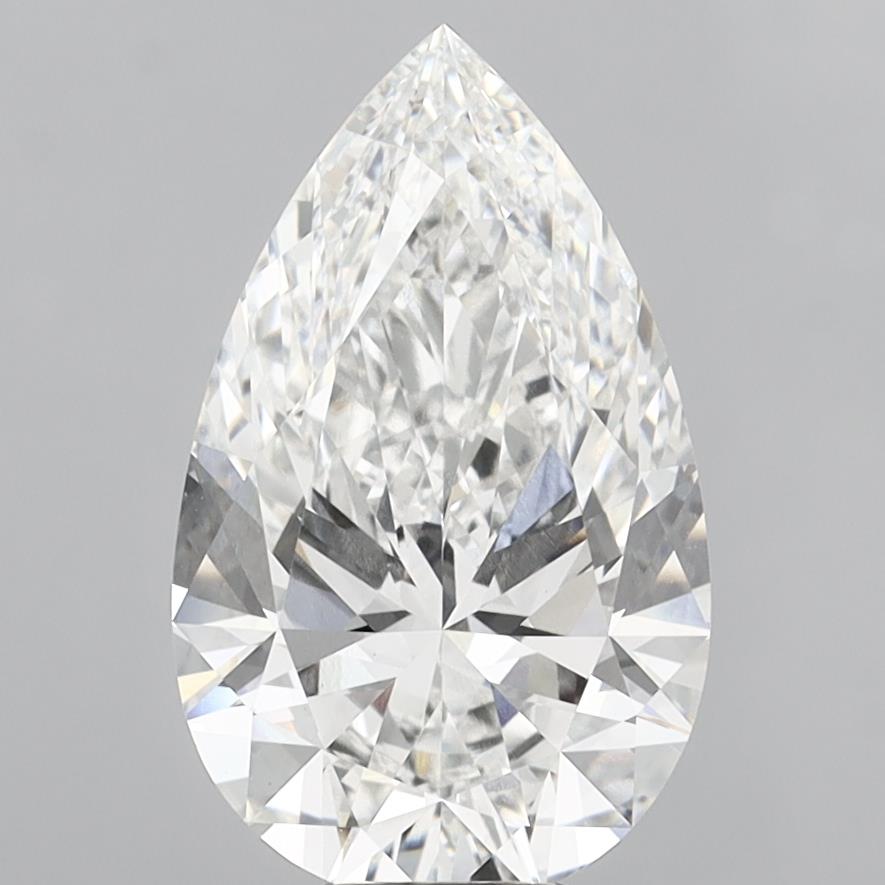 8.10 Carat Pear Shaped, Ideal Cut, E Color, VVS2 Clarity, IGI Certified Lab Grown Diamond