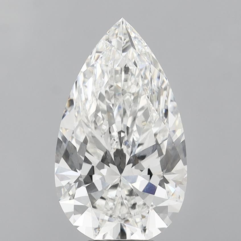 5.55 Carat Pear Shaped, Ideal Cut, E Color, VVS1 Clarity, IGI Certified Lab Grown Diamond