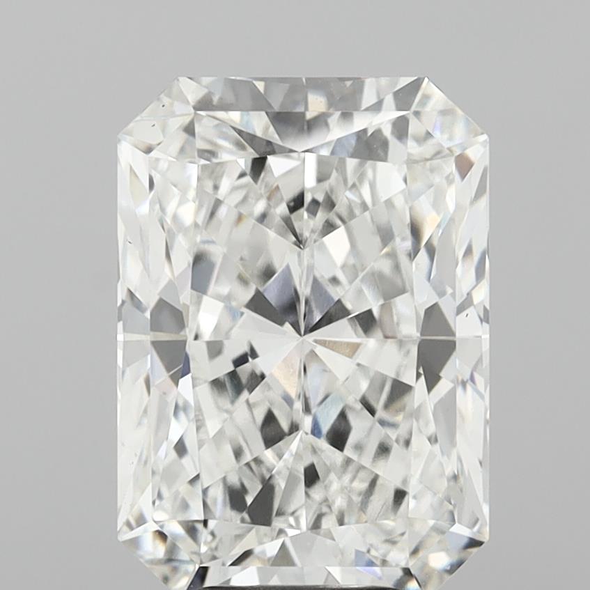 6.08 Carat Radiant Shaped, Ideal Cut, F Color, VVS2 Clarity, IGI Certified Lab Grown Diamond