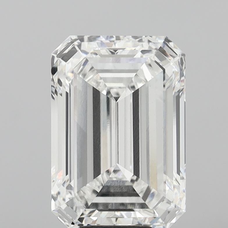 8.10 Carat Emerald Shaped, Ideal Cut, F Color, VS1 Clarity, IGI Certified Lab Grown Diamond