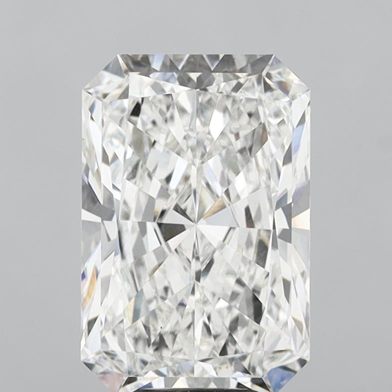 7.52 Carat Radiant Shaped, Excellent Cut, F Color, VS1 Clarity, IGI Certified Lab Grown Diamond