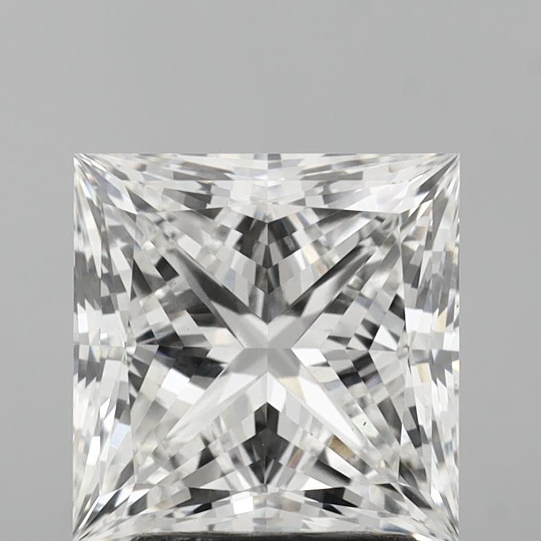 3.07 Carat Princess Shaped, Ideal Cut, E Color, VVS2 Clarity, IGI Certified Lab Grown Diamond