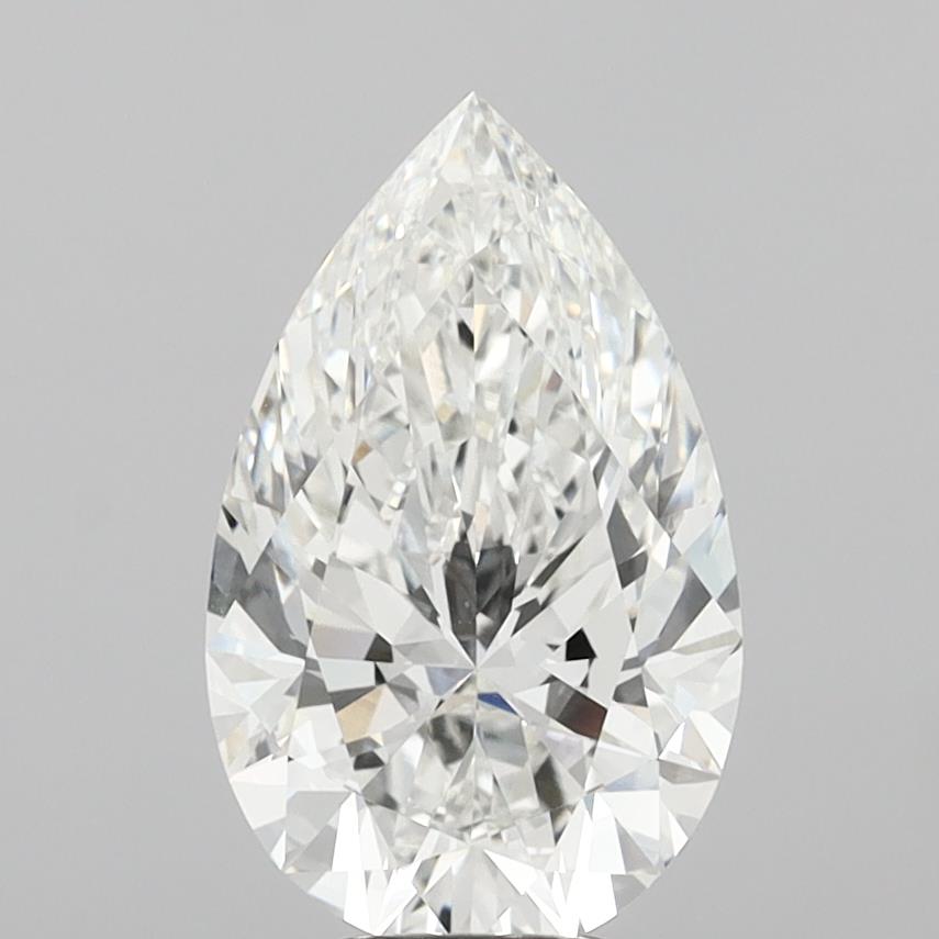 6.08 Carat Pear Shaped, Ideal Cut, G Color, VVS2 Clarity, IGI Certified Lab Grown Diamond