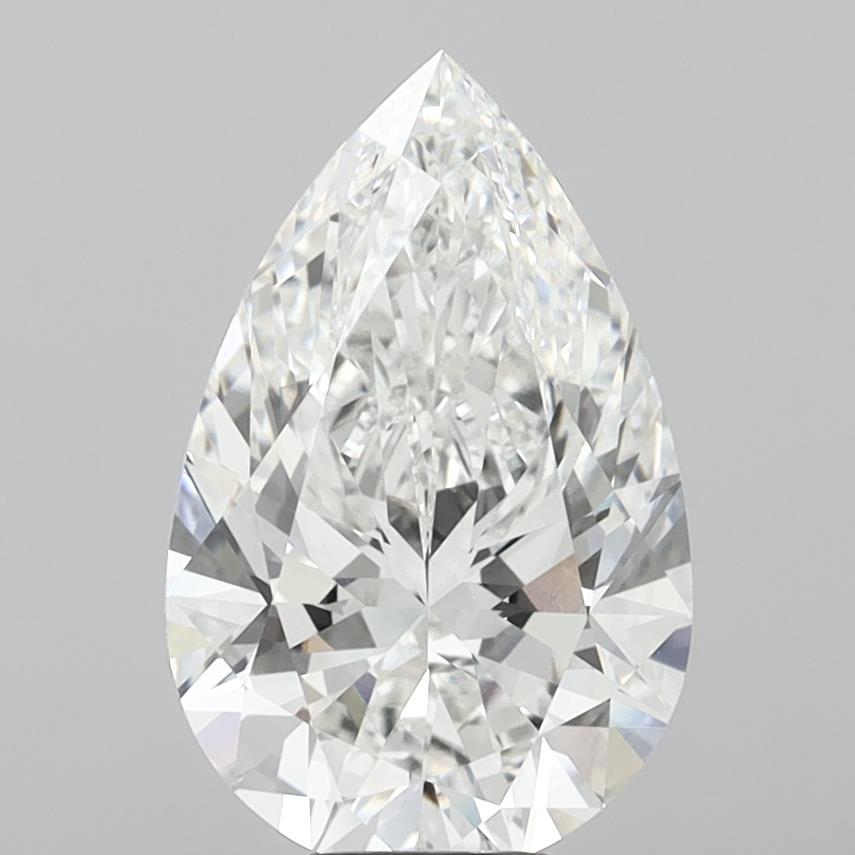 7.08 Carat Pear Shaped, Ideal Cut, E Color, VVS2 Clarity, IGI Certified Lab Grown Diamond