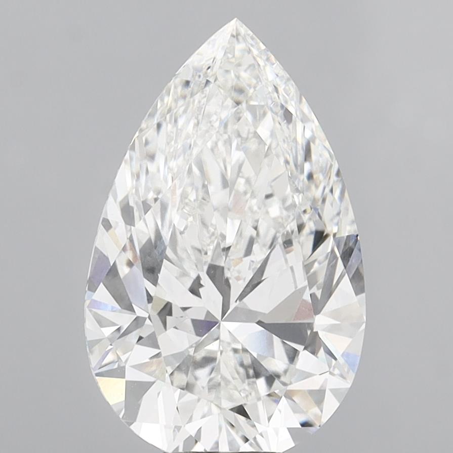 8.58 Carat Pear Shaped, Ideal Cut, F Color, VVS2 Clarity, IGI Certified Lab Grown Diamond