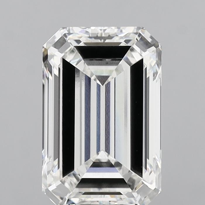 6.08 Carat Emerald Shaped, Ideal Cut, F Color, VVS2 Clarity, IGI Certified Lab Grown Diamond