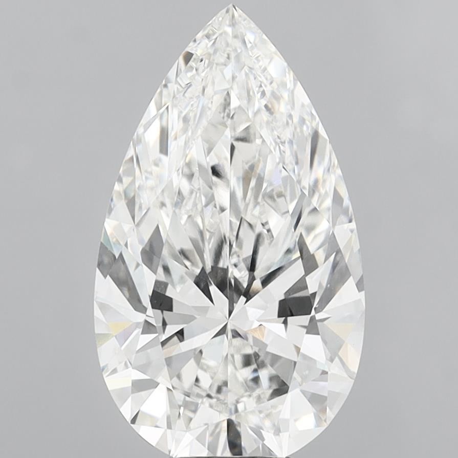 8.10 Carat Pear Shaped, Ideal Cut, F Color, VVS2 Clarity, IGI Certified Lab Grown Diamond