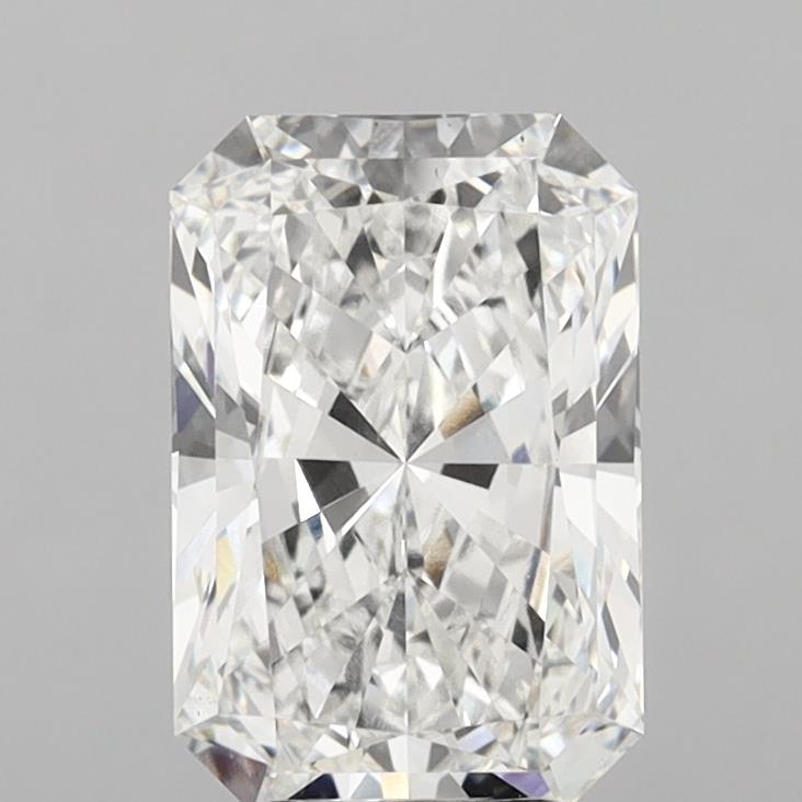 5.10 Carat Radiant Shaped, Ideal Cut, E Color, VVS2 Clarity, IGI Certified Lab Grown Diamond