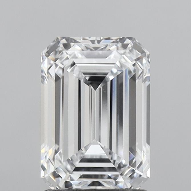 2.07 Carat Emerald Shaped, Ideal Cut, F Color, VVS2 Clarity, IGI Certified Lab Grown Diamond