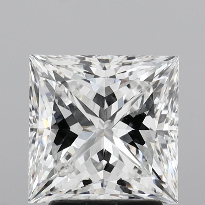 2.95 Carat Princess Shaped, Ideal Cut, E Color, VVS2 Clarity, IGI Certified Lab Grown Diamond