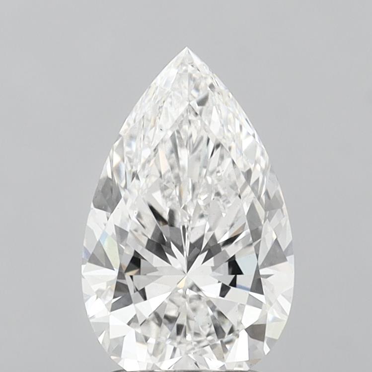 2.07 Carat Pear Shaped, Excellent Cut, E Color, VS1 Clarity, IGI Certified Lab Grown Diamond
