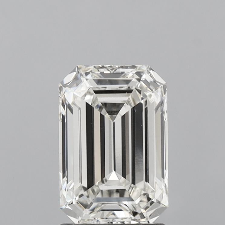 1.79 Carat Emerald Shaped, Ideal Cut, H Color, VVS2 Clarity, IGI Certified Lab Grown Diamond
