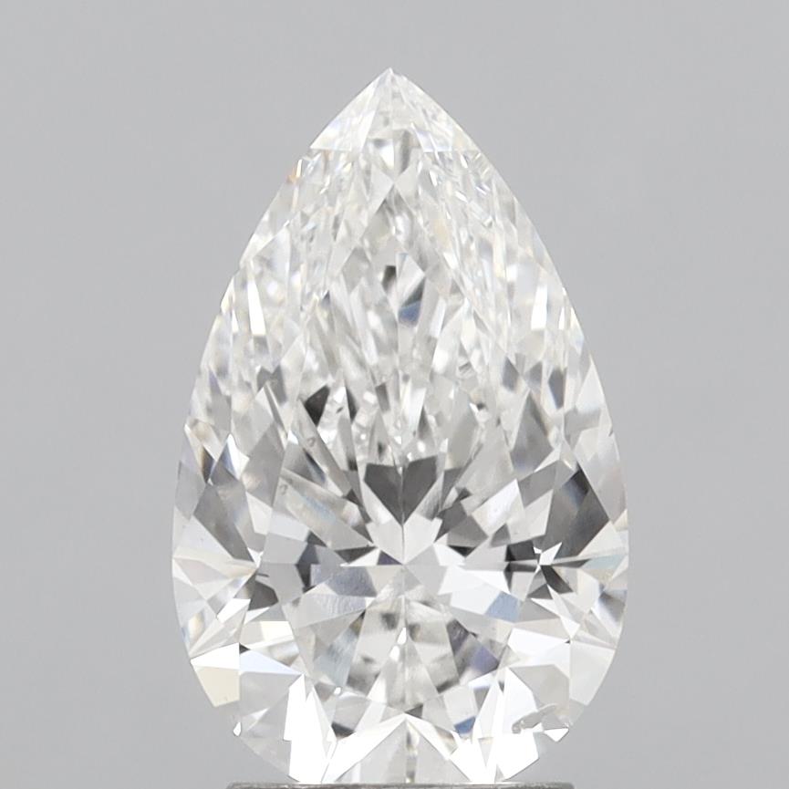 2.88 Carat Pear Shaped, Ideal Cut, F Color, VVS2 Clarity, IGI Certified Lab Grown Diamond