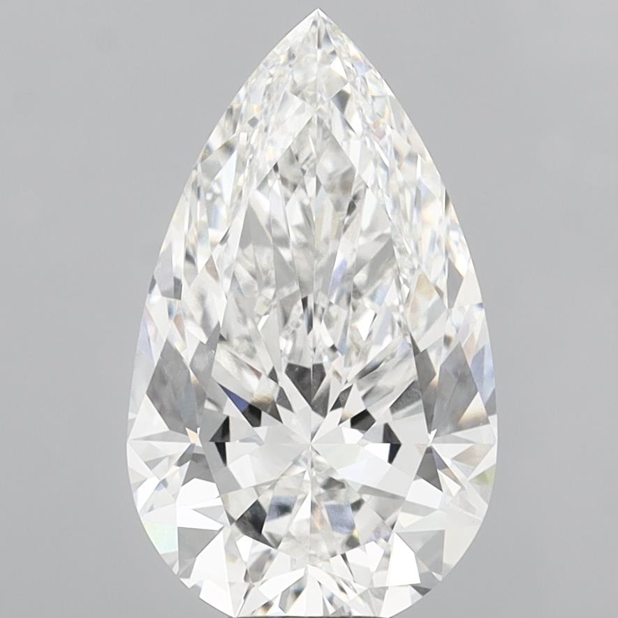 8.03 Carat Pear Shaped, Ideal Cut, F Color, VVS2 Clarity, IGI Certified Lab Grown Diamond
