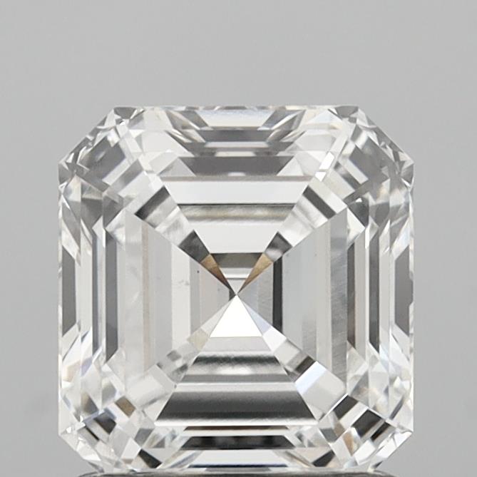 1.54 Carat Asscher Shaped, Ideal Cut, E Color, VS1 Clarity, IGI Certified Lab Grown Diamond
