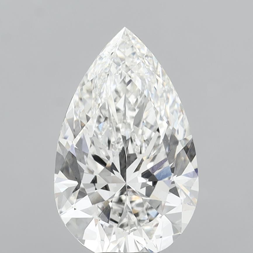 6.06 Carat Pear Shaped, Ideal Cut, E Color, VVS2 Clarity, IGI Certified Lab Grown Diamond