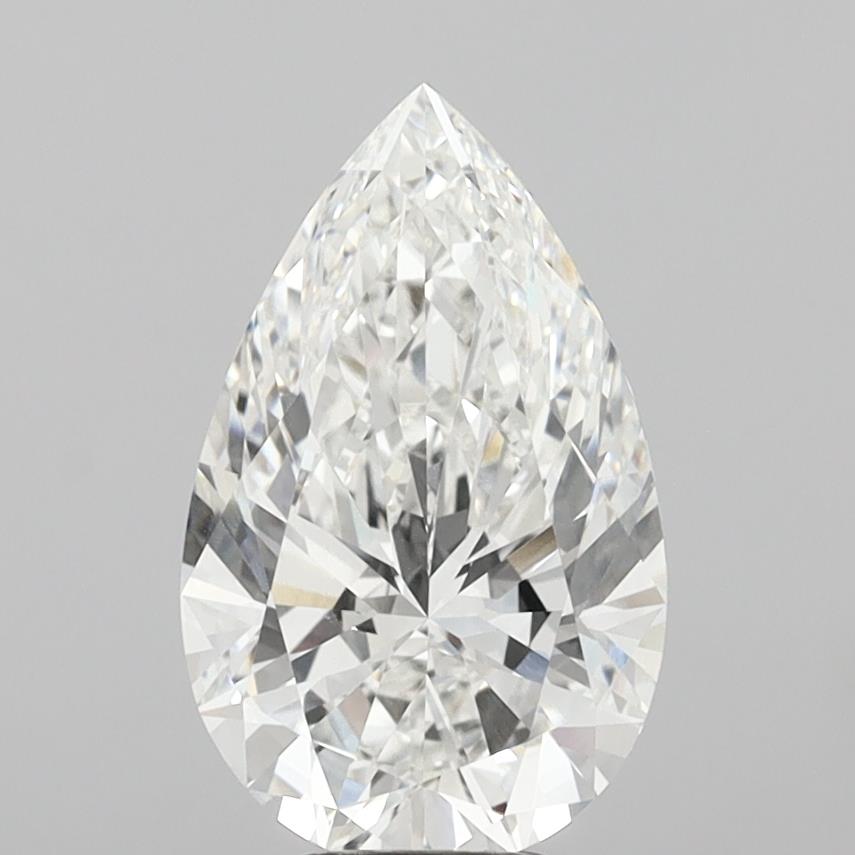 6.01 Carat Pear Shaped, Ideal Cut, F Color, VVS2 Clarity, IGI Certified Lab Grown Diamond