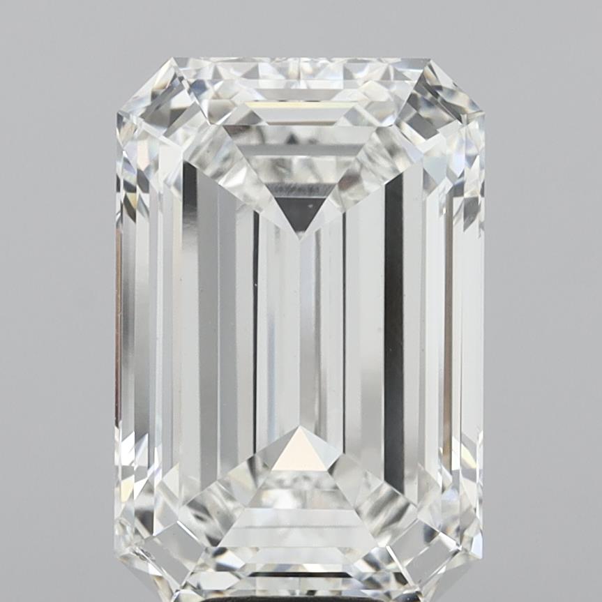 10.09 Carat Emerald Shaped, Ideal Cut, F Color, VS2 Clarity, IGI Certified Lab Grown Diamond