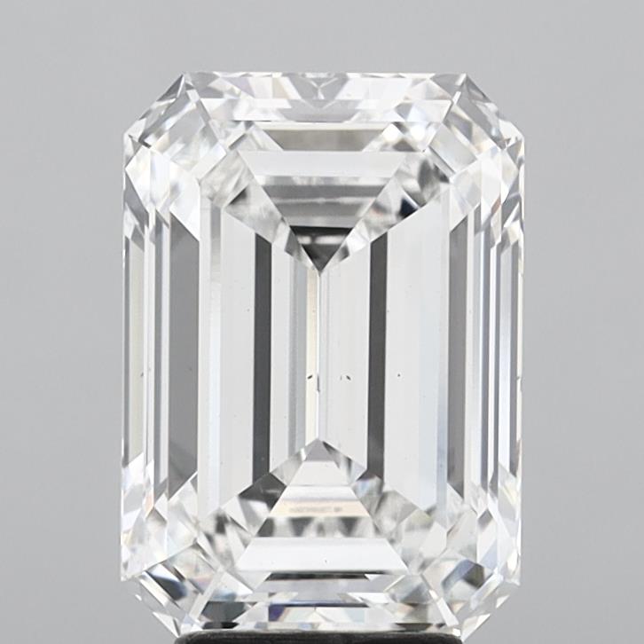 5.08 Carat Emerald Shaped, Ideal Cut, E Color, VS2 Clarity, IGI Certified Lab Grown Diamond