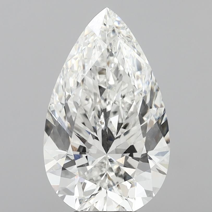 6.05 Carat Pear Shaped, Ideal Cut, F Color, VVS2 Clarity, IGI Certified Lab Grown Diamond