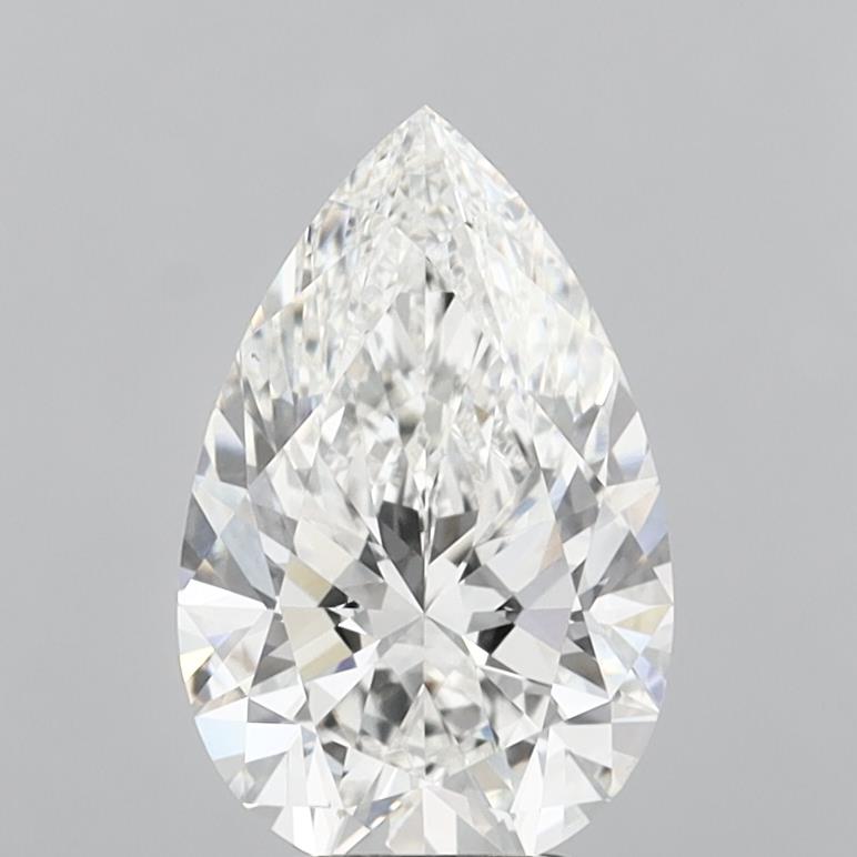 4.57 Carat Pear Shaped, Ideal Cut, F Color, VVS2 Clarity, IGI Certified Lab Grown Diamond