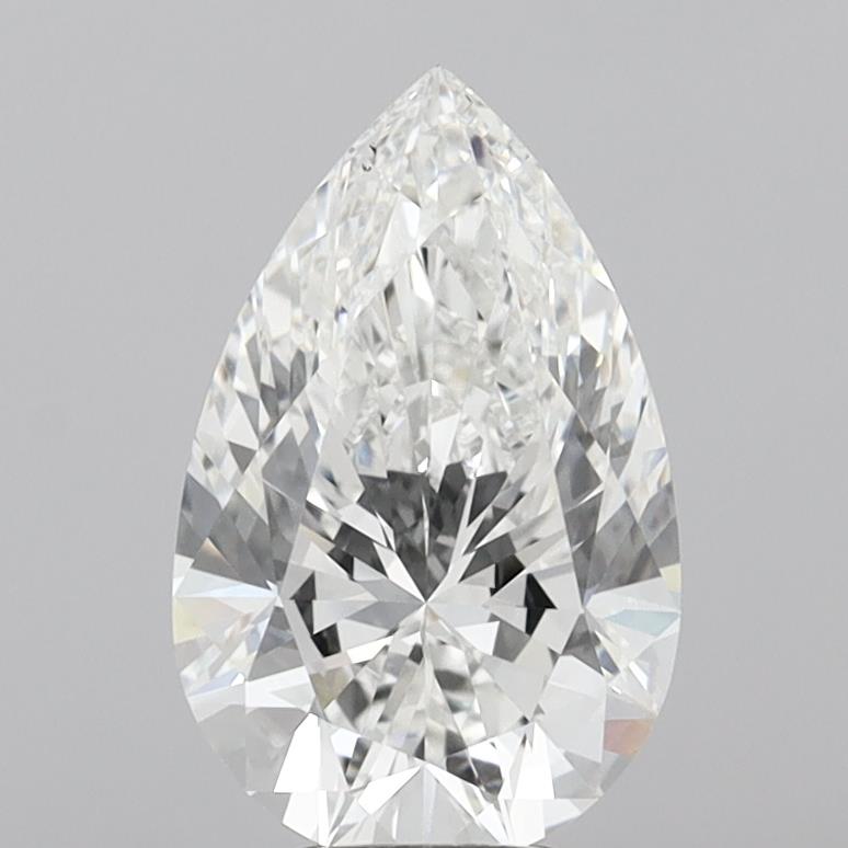 5.08 Carat Pear Shaped, Ideal Cut, F Color, VVS1 Clarity, IGI Certified Lab Grown Diamond