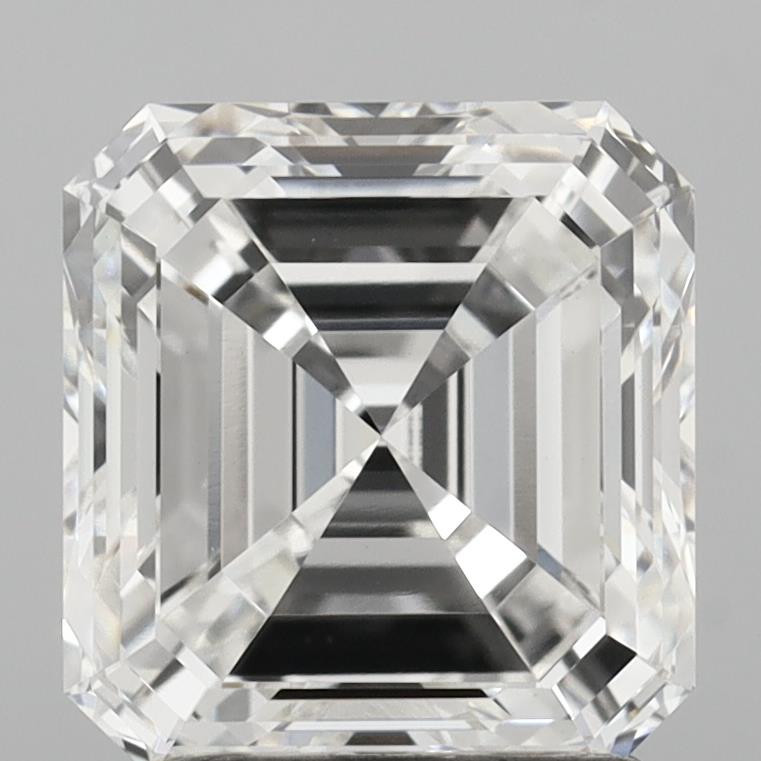2.53 Carat Asscher Shaped, Very Good Cut, F Color, VVS2 Clarity, IGI Certified Lab Grown Diamond
