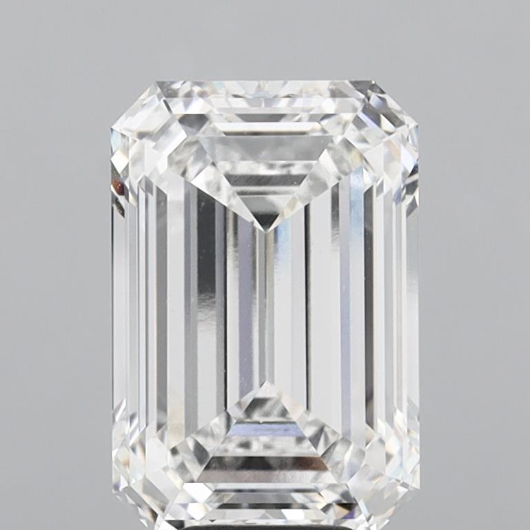 7.50 Carat Emerald Shaped, Ideal Cut, F Color, VVS2 Clarity, IGI Certified Lab Grown Diamond