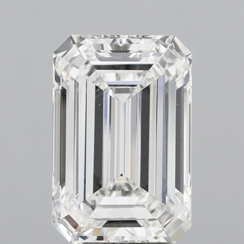 8.10 Carat Emerald Shaped, Ideal Cut, E Color, VVS2 Clarity, IGI Certified Lab Grown Diamond
