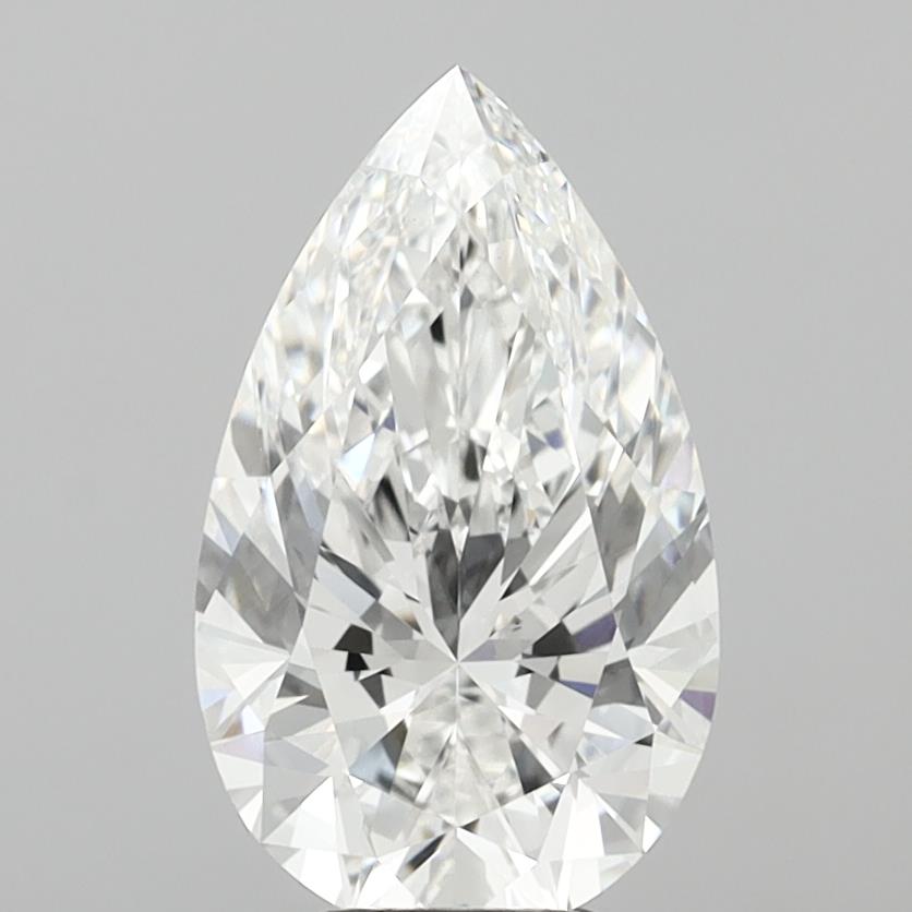 6.05 Carat Pear Shaped, Ideal Cut, F Color, VS1 Clarity, IGI Certified Lab Grown Diamond