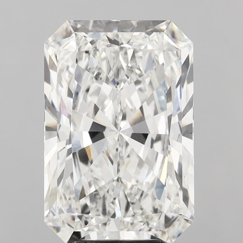 7.09 Carat Radiant Shaped, Ideal Cut, F Color, VVS2 Clarity, IGI Certified Lab Grown Diamond