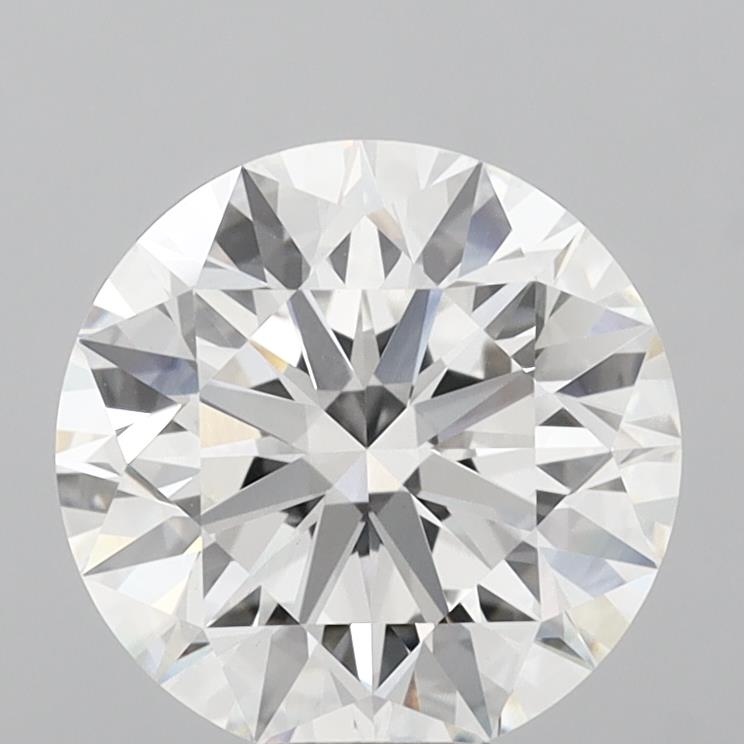 6.03 Carat Round Shaped, Excellent Cut, F Color, VVS2 Clarity, IGI Certified Lab Grown Diamond
